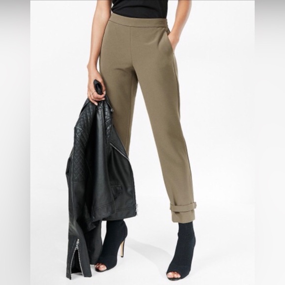 Express Pant Modern Utility Pull-on Kahaki Green - Picture 1 of 7